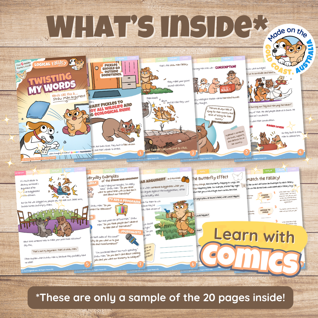 Straw Man Argument Fallacy Activity Pack