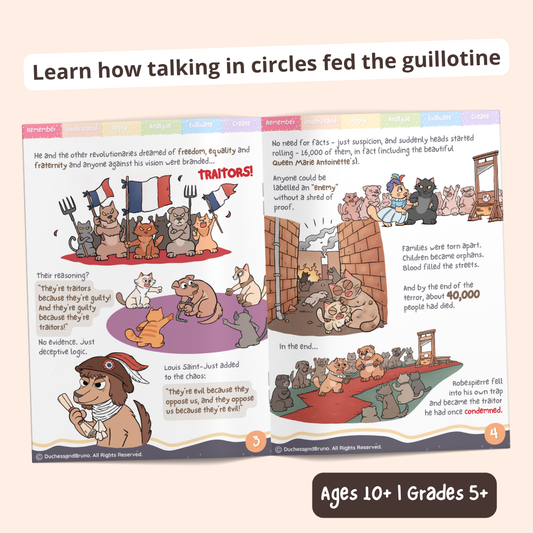 Raisonnement circulaire — Cahier d'activités de pensée critique pour enfants et adolescents, 10 ans et plus | Cahier d'exercices sur les sophismes