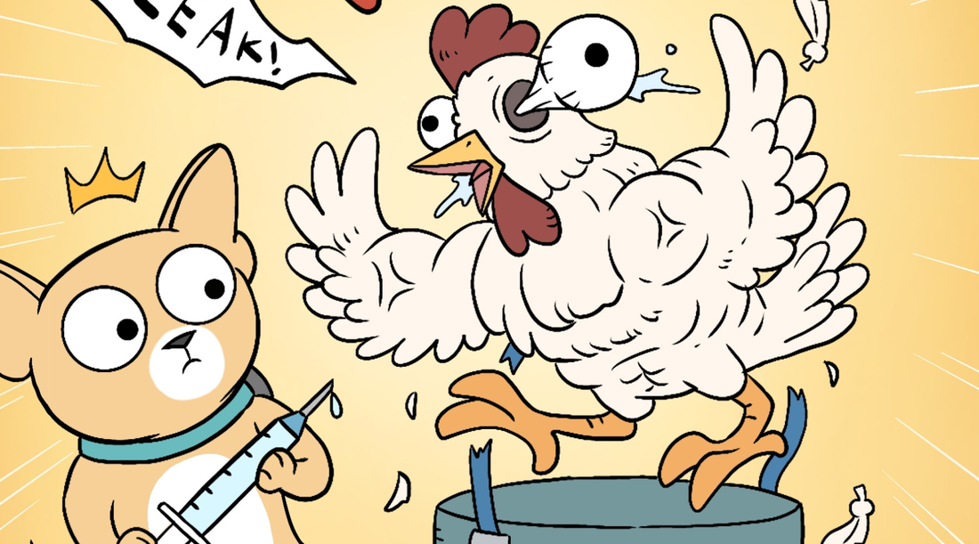 The appeal to authority fallacy - a Duchess and Bruno comic where Gizmo hides behind Science