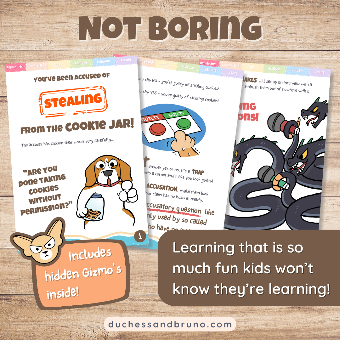 Loaded Question Fallacy Activity Pack – Duchess and Bruno