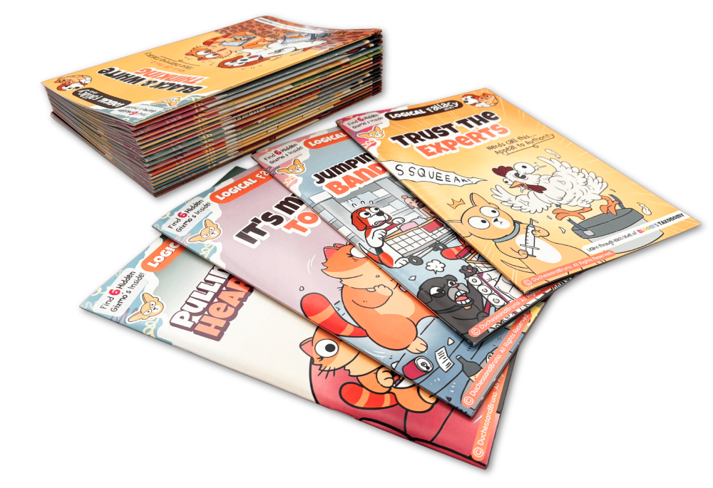 Logical Fallacy Starter Set - pick any 6 activity packs - Duchess and Bruno