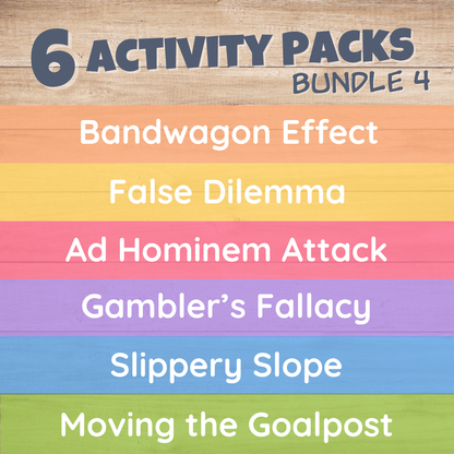 Logical Fallacy Activity Pack Bundle 4