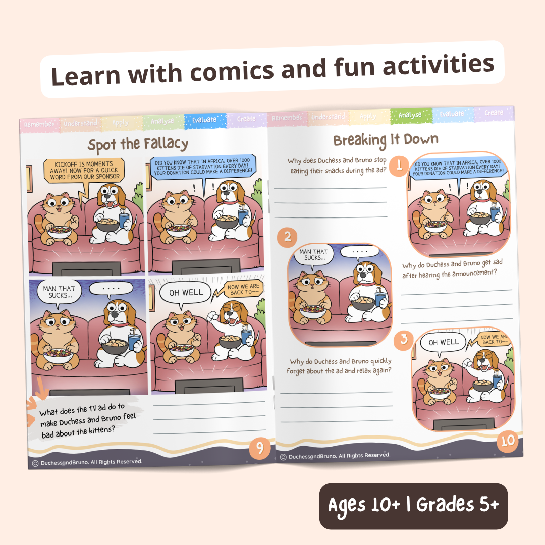 Appel à l'émotion – Cahier d'activités de pensée critique pour enfants et adolescents, 10 ans et plus | Cahier d'exercices sur les sophismes logiques