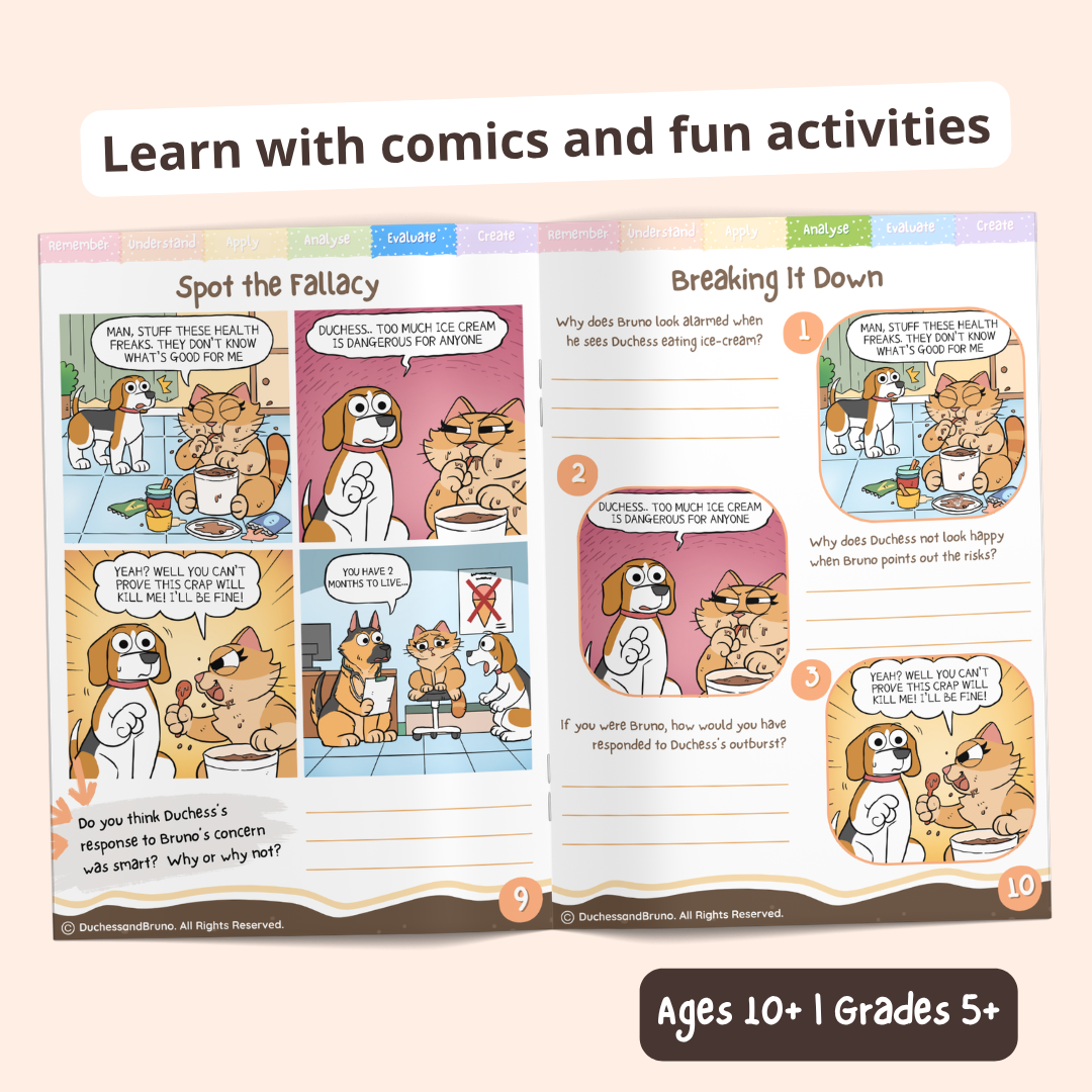L'appel à l'ignorance — Cahier d'activités de pensée critique pour enfants et adolescents, 10 ans et plus | Cahier d'exercices sur les sophismes logiques