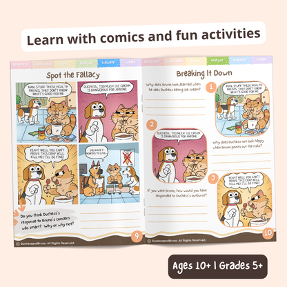 L'appel à l'ignorance — Cahier d'activités de pensée critique pour enfants et adolescents, 10 ans et plus | Cahier d'exercices sur les sophismes logiques