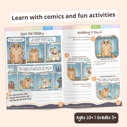 Fausse équivalence – Cahier d'activités de pensée critique pour enfants et adolescents, 10 ans et plus | Cahier d'exercices sur les sophismes logiques