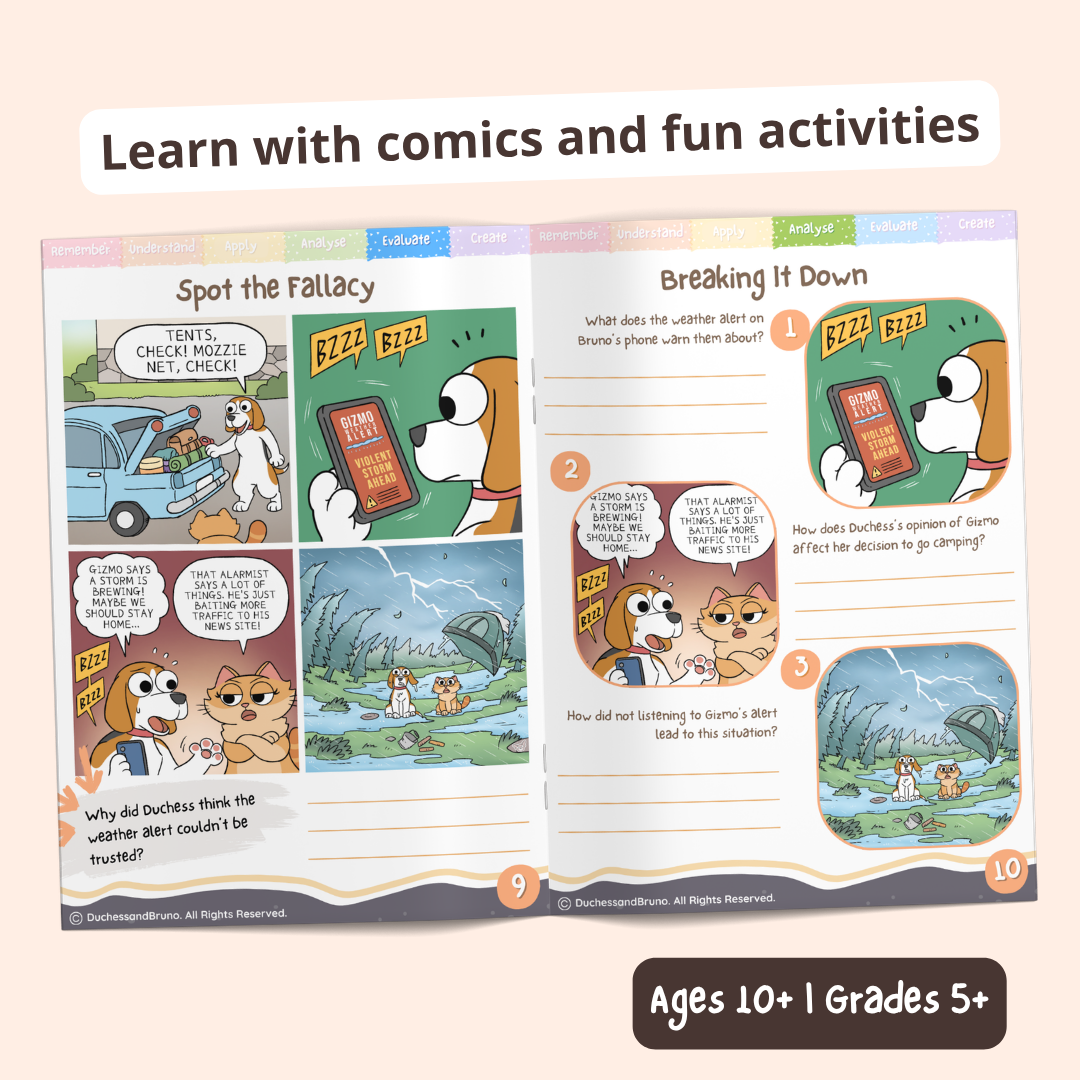 Sophisme génétique – Cahier d'activités sur la pensée critique pour enfants et adolescents, 10 ans et plus | Cahier d'exercices sur les sophismes logiques
