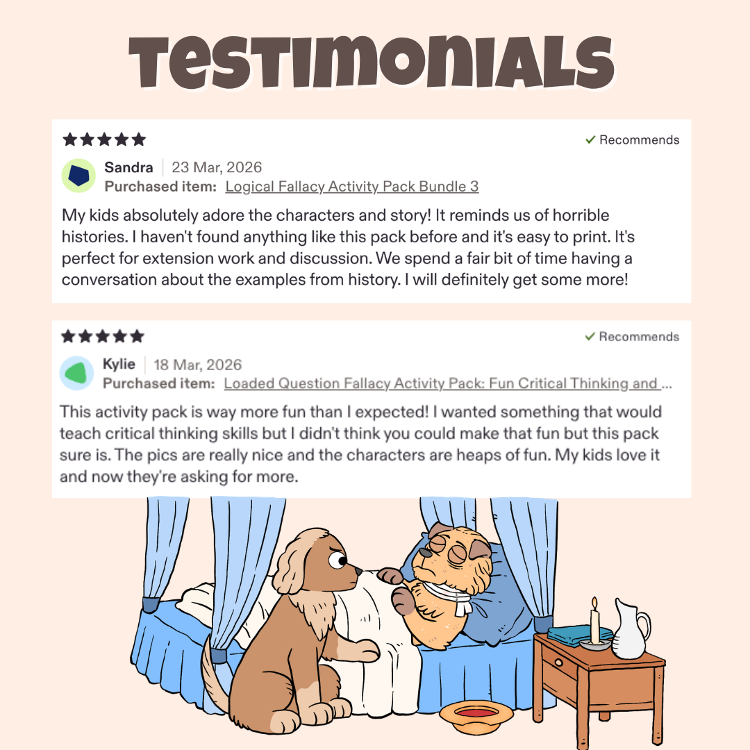 Five star teacher testimonials praising the characters, stories, and classroom discussion activities