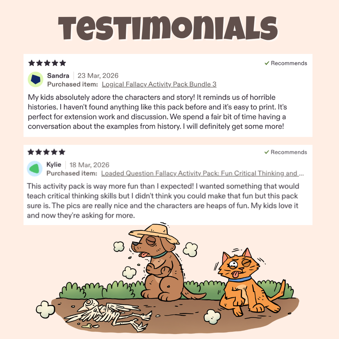 Five star teacher testimonials praising the characters, stories, and classroom discussion activities

