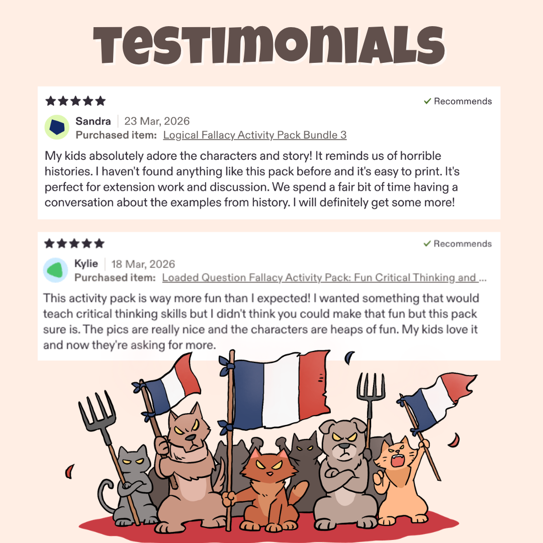 Five star teacher testimonials praising the characters, stories, and classroom discussion activities

